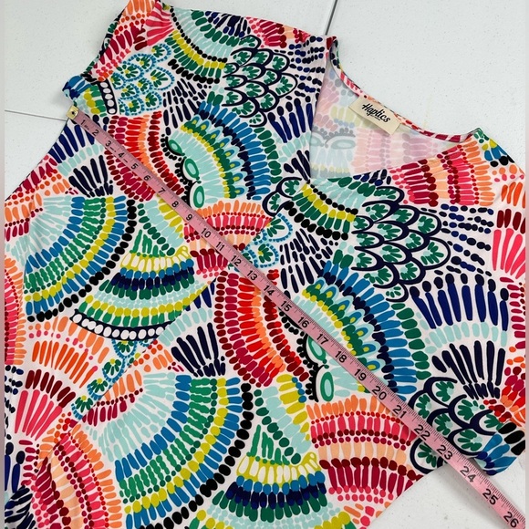 Haptics Bundle of Two Bright Colorful Short Sleeve Summer Tops Beach Vaca Summer - Picture 5 of 15